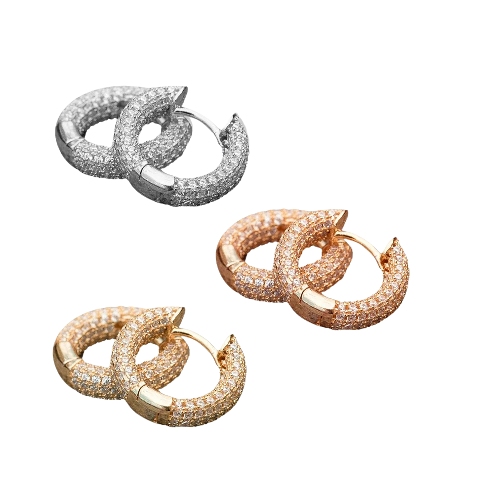 Cerchio Medium Moissanite Hoops