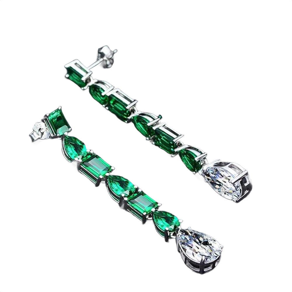 Dawn Green Single Drop Earrings