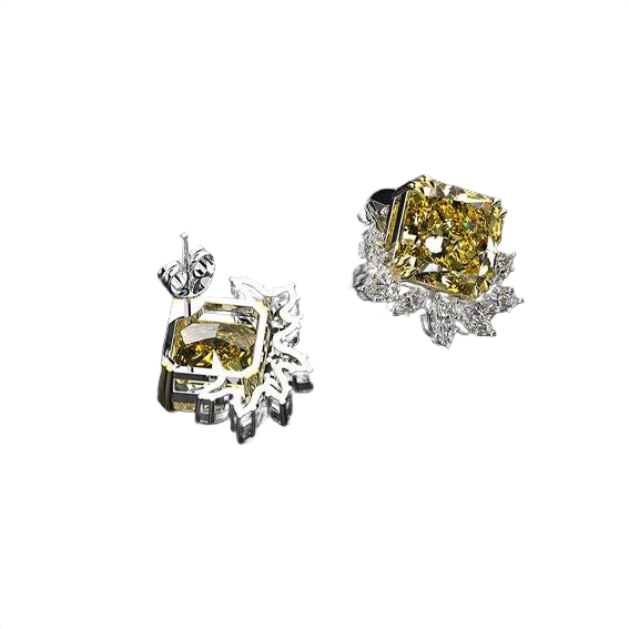 Giallo Diamond Cluster Earrings