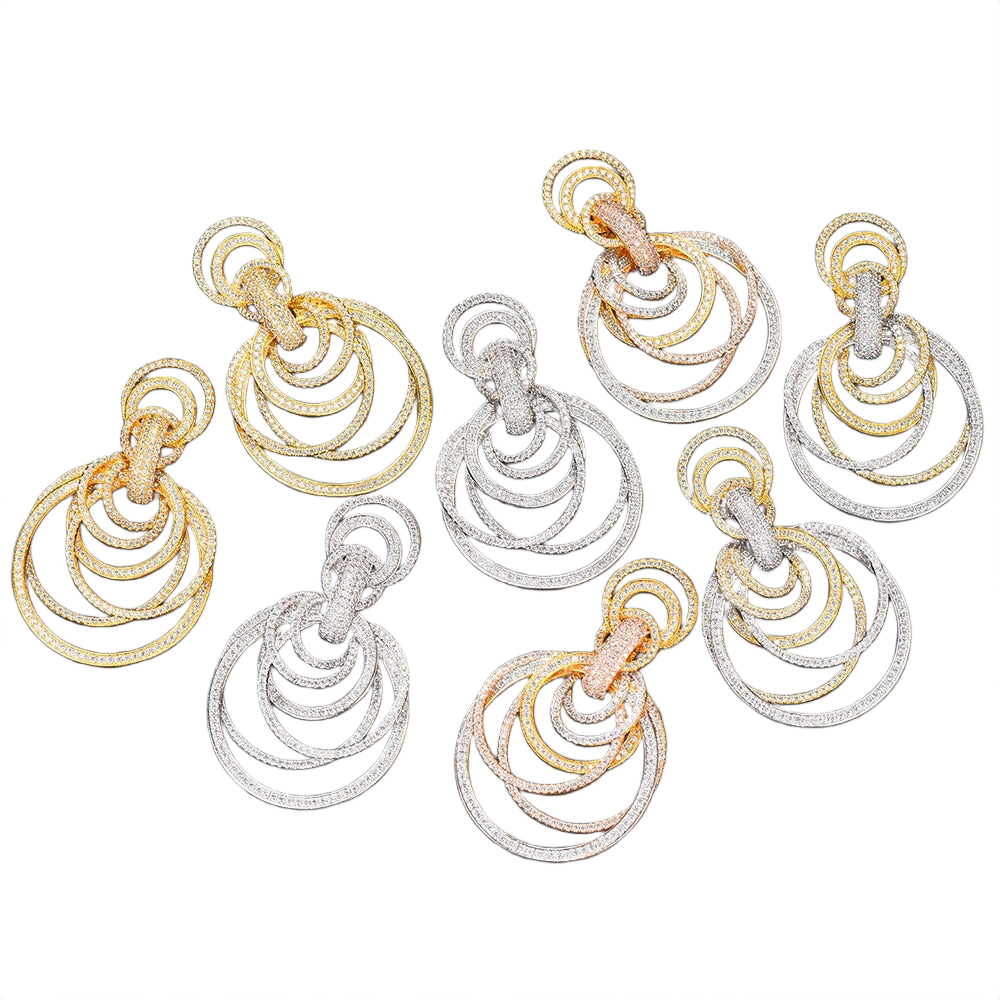 Gleam Diamond Hoop Pendant Earrings