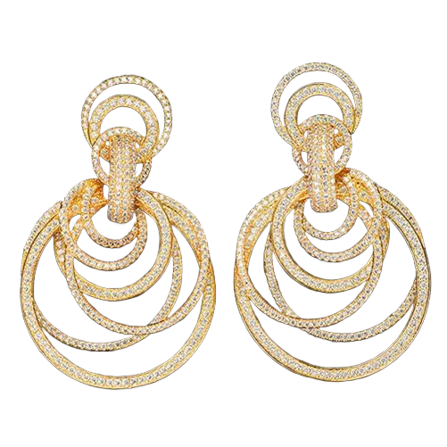 Gleam Diamond Hoop Pendant Earrings