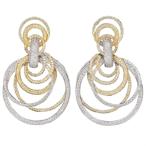 Gleam Diamond Hoop Pendant Earrings