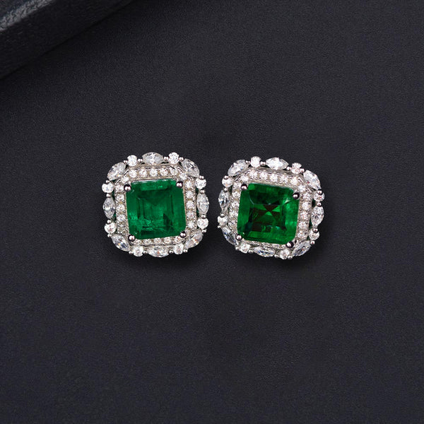 Amazon Emerald Stud Earrings
