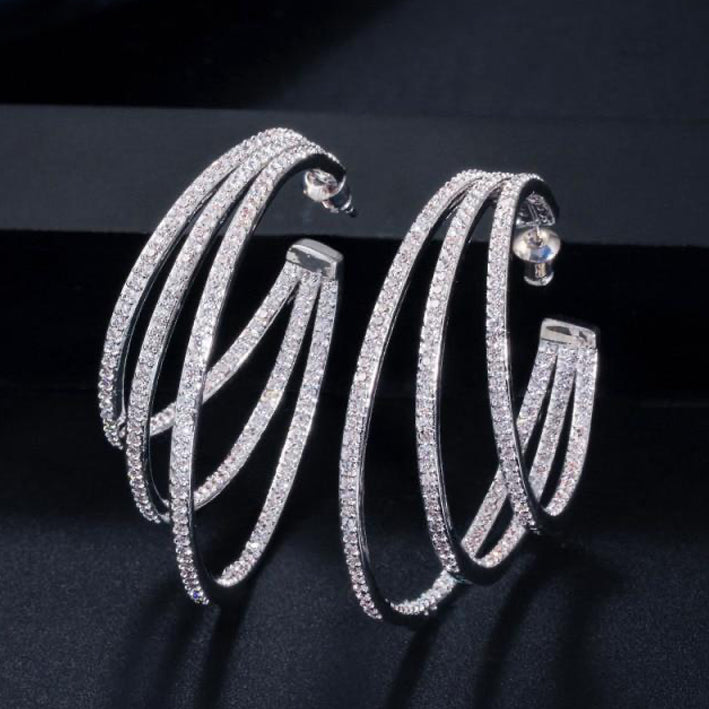 Glisten Micro Pavé Hoop Earrings - £99