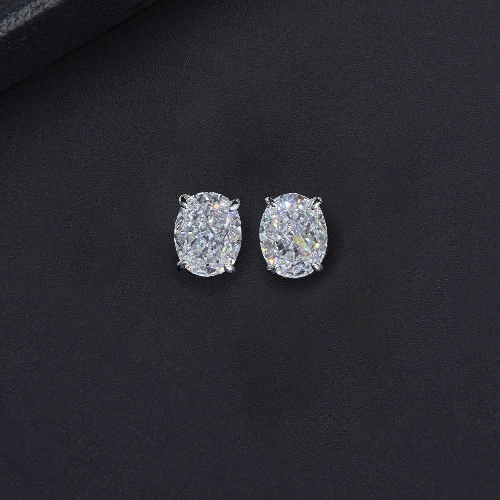 Lucca Oval Diamond Stud Earrings - £250