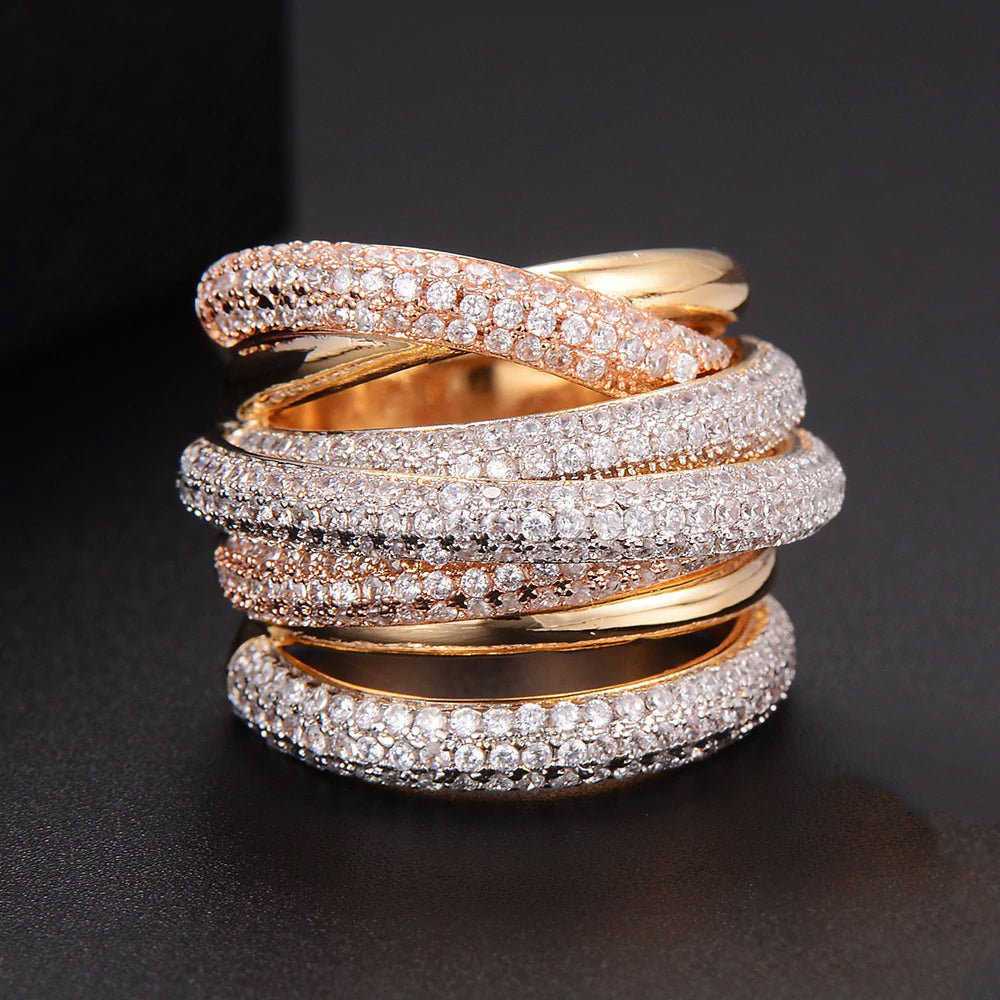 Milan Luxurious Diamond Stack Ring - £387