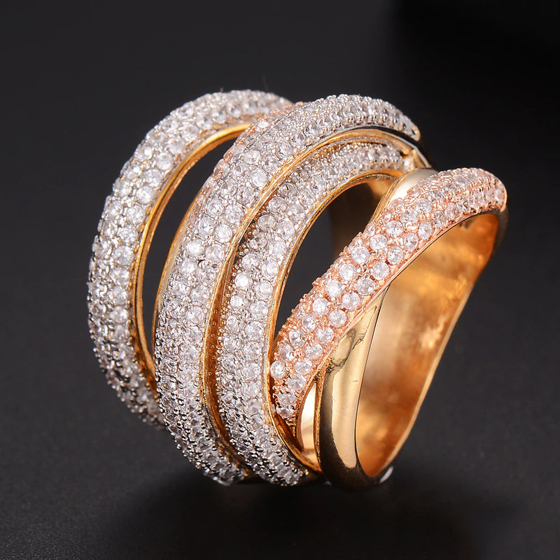 Milan Luxurious Diamond Stack Ring - £387