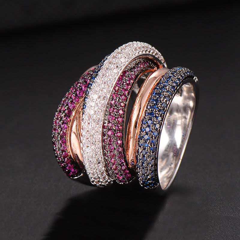 Milan Luxurious Diamond Stack Ring - £387