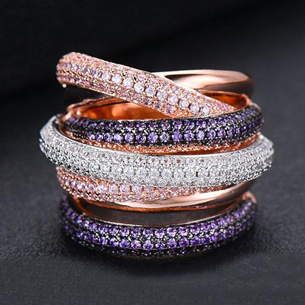 Milan Luxurious Diamond Stack Ring - £387
