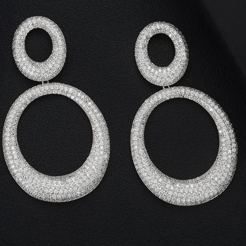 Oliva Micro Pavé Oval Earrings - £339