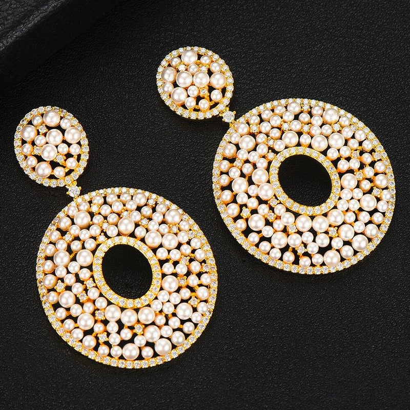 Perla Pearl Embellished Earrings - £259