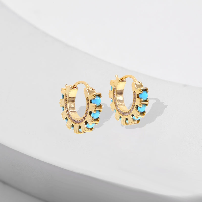 Spotlight Turquoise Mini Hoop Earrings