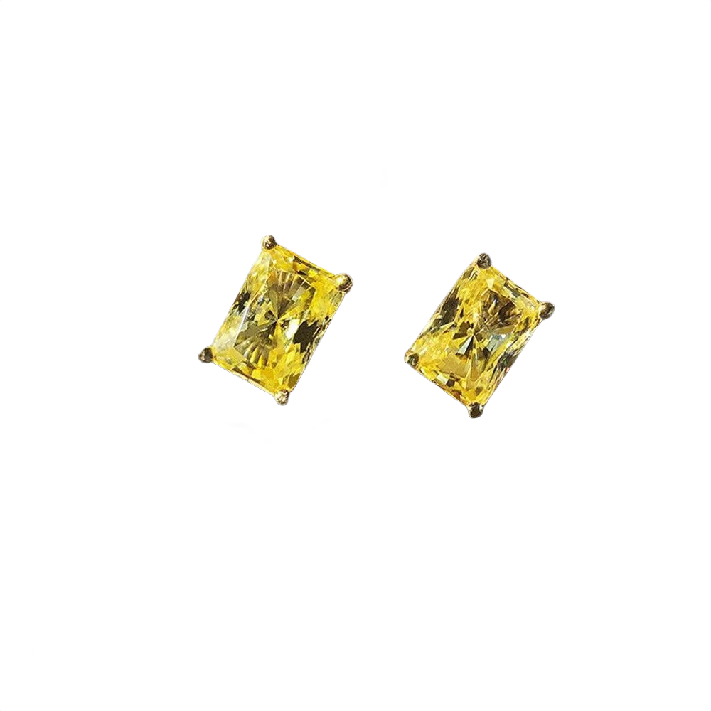Dorato Yellow Diamond Stud Earrings