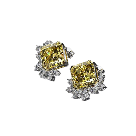 Giallo Diamond Cluster Earrings
