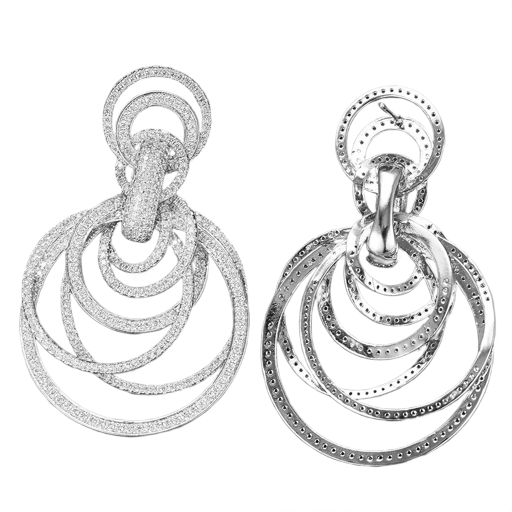 Gleam Diamond Hoop Pendant Earrings