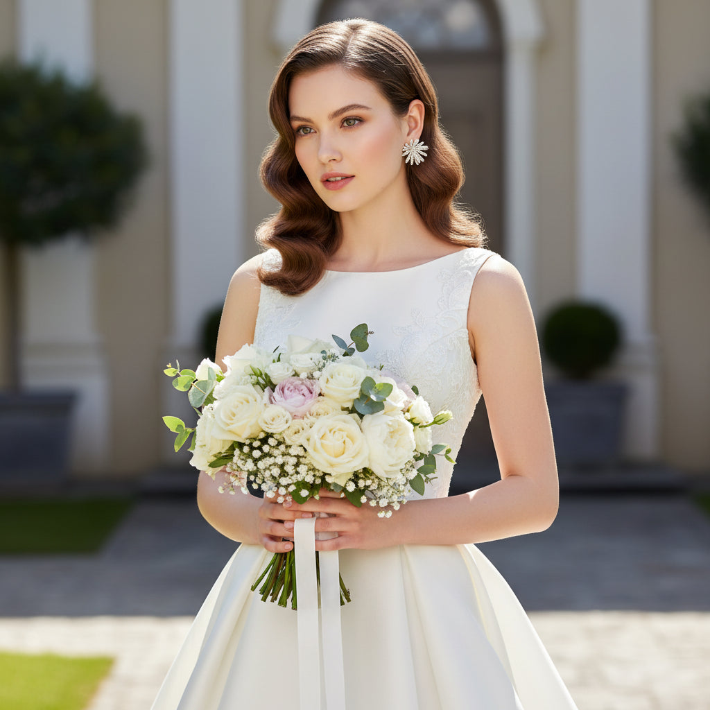 Lab grown diamonds pave earrings flower shaped from A PERDIFIATO