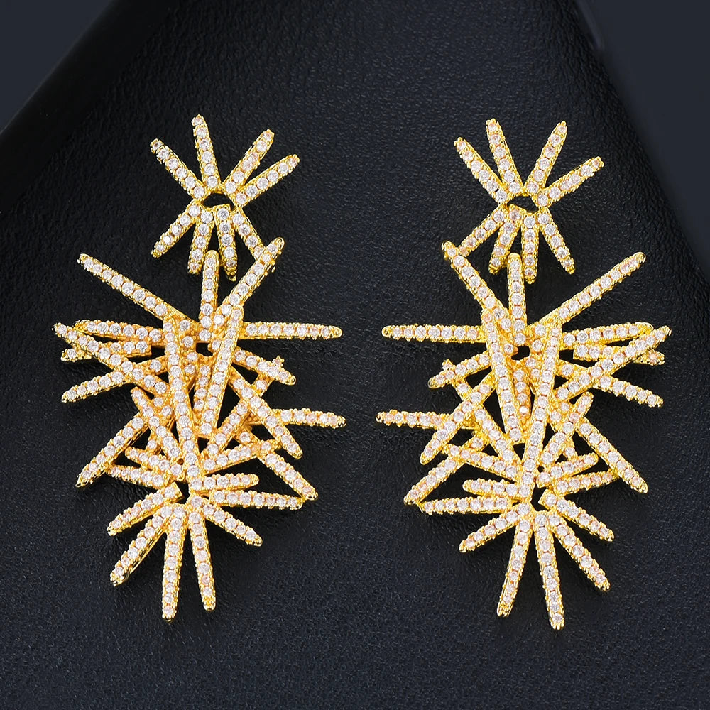 Firework Drop Earrings White Gold