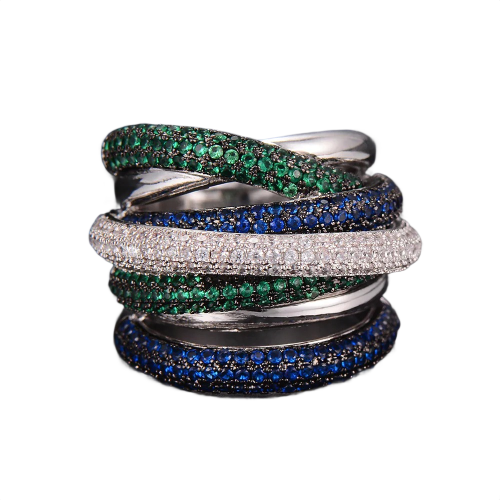 Milan Luxurious Diamond Stack Ring