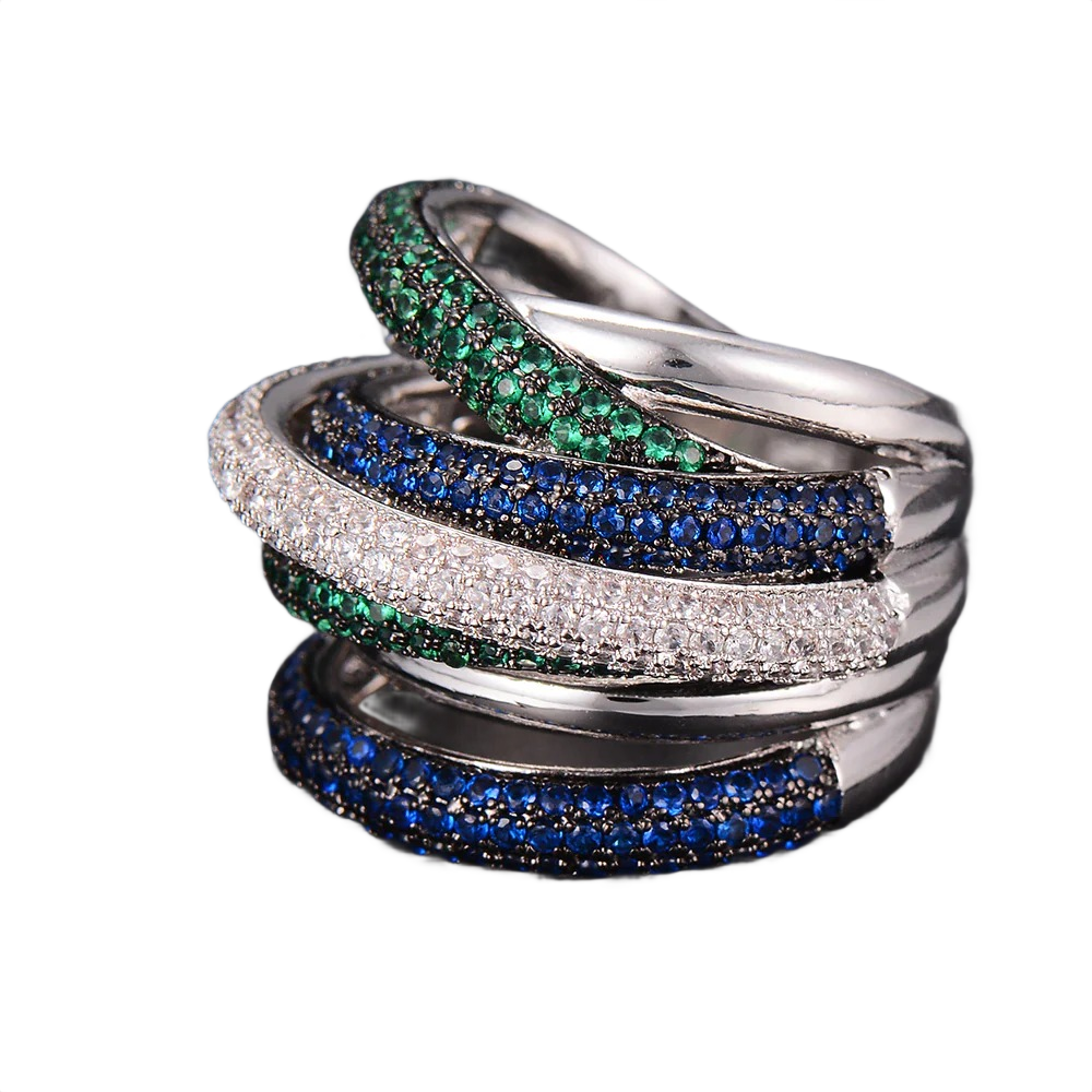 Milan Luxurious Diamond Stack Ring