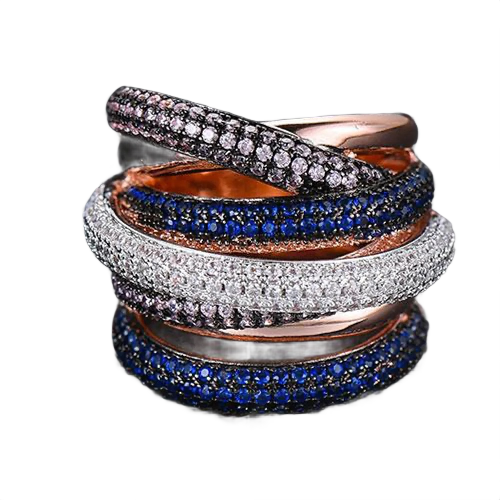 Milan Luxurious Diamond Stack Ring