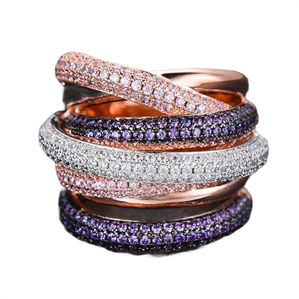 Milan Luxurious Diamond Stack Ring