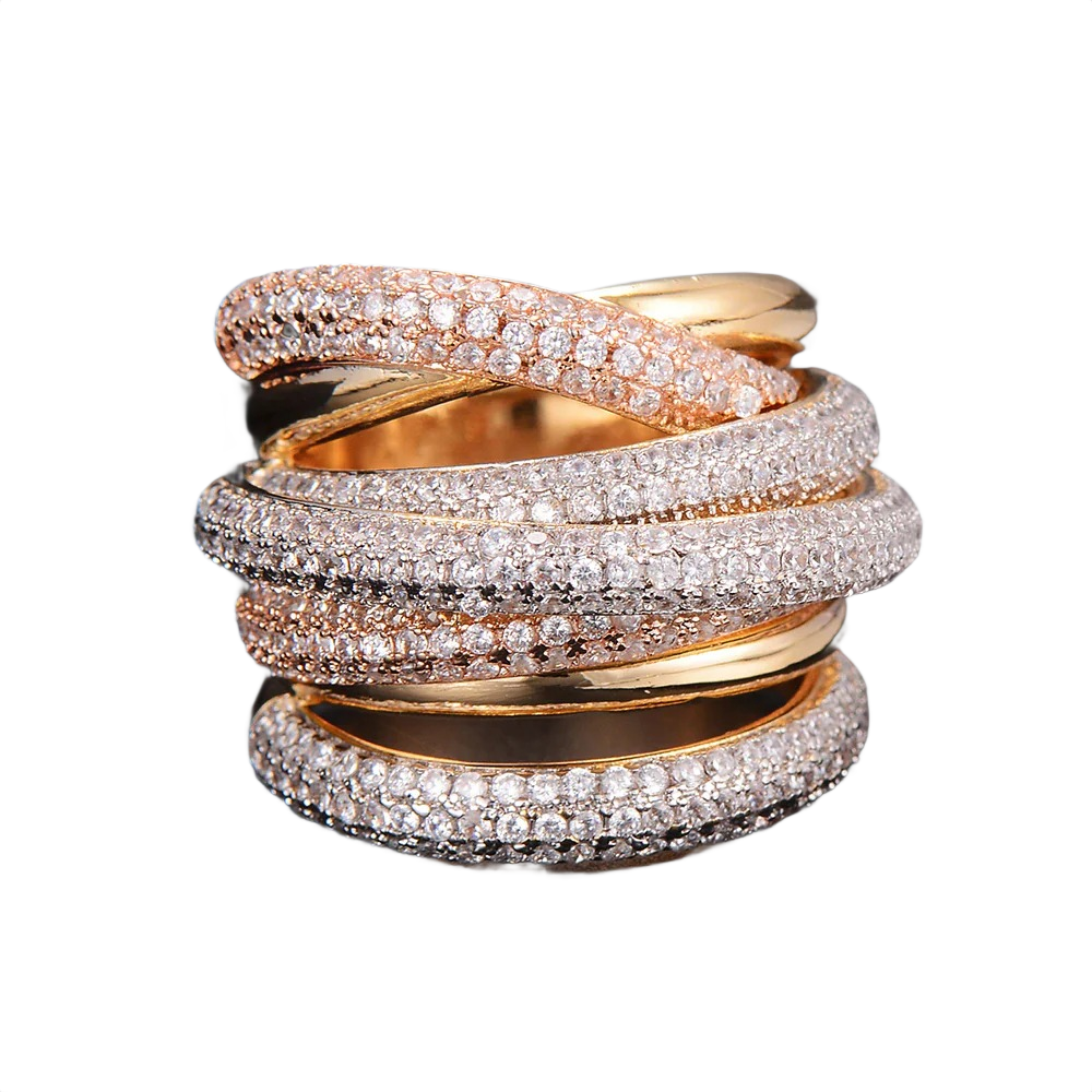 Milan Luxurious Diamond Stack Ring