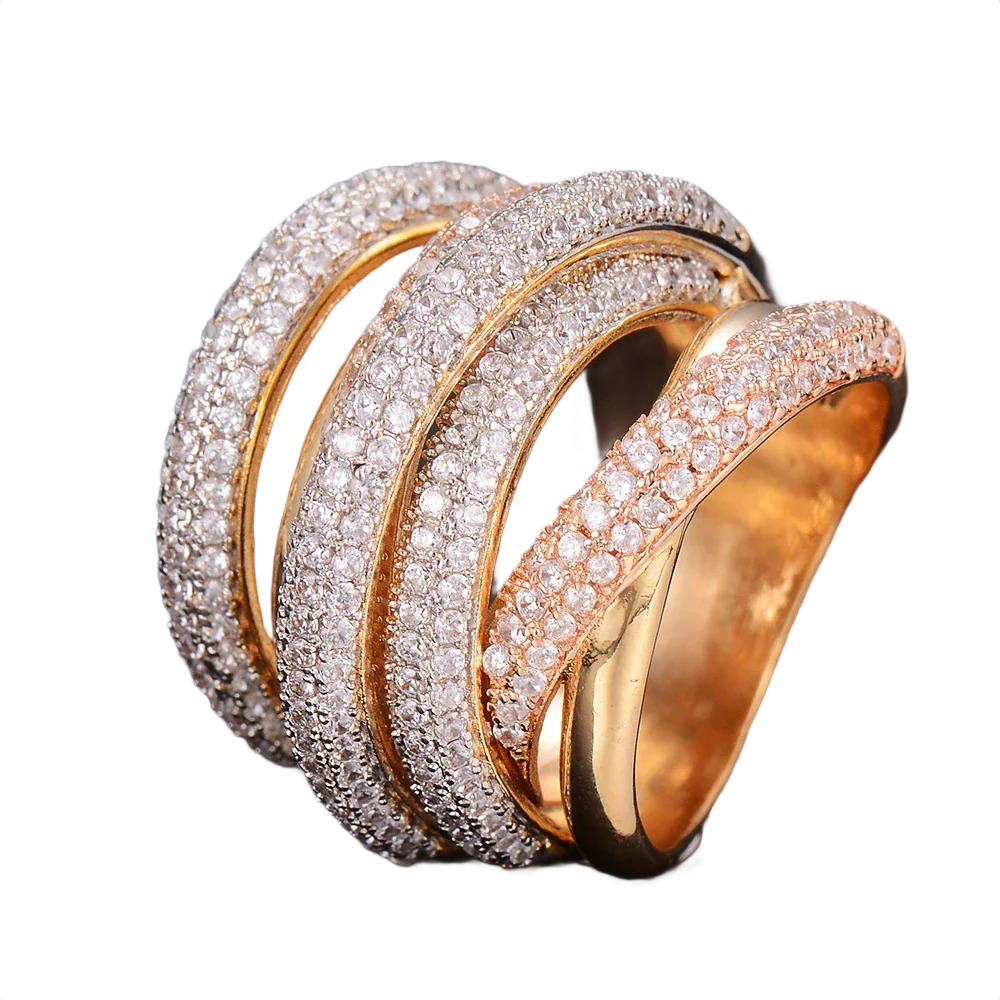Milan Luxurious Diamond Stack Ring