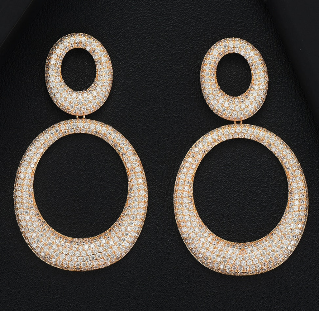 Oliva Micro Pavé Oval Earrings