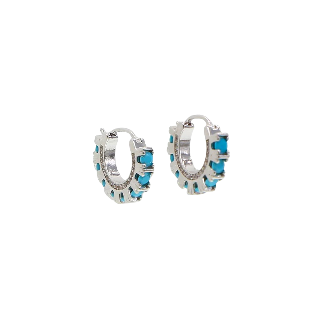 Spotlight Turquoise Mini Hoop Earrings