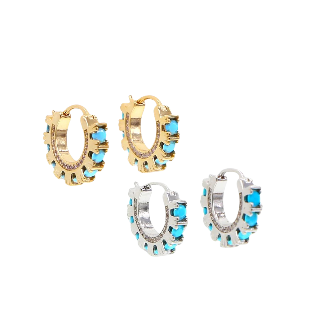 Spotlight Turquoise Mini Hoop Earrings