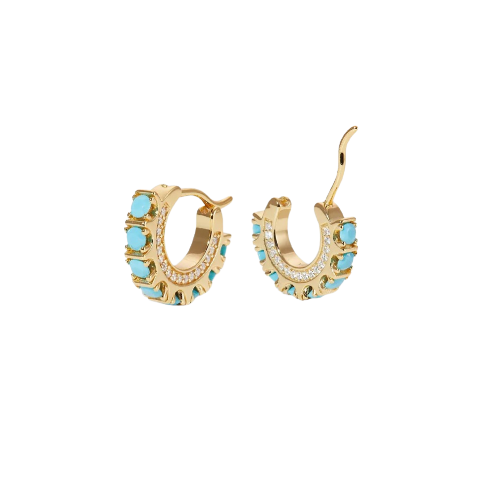 Spotlight Turquoise Mini Hoop Earrings