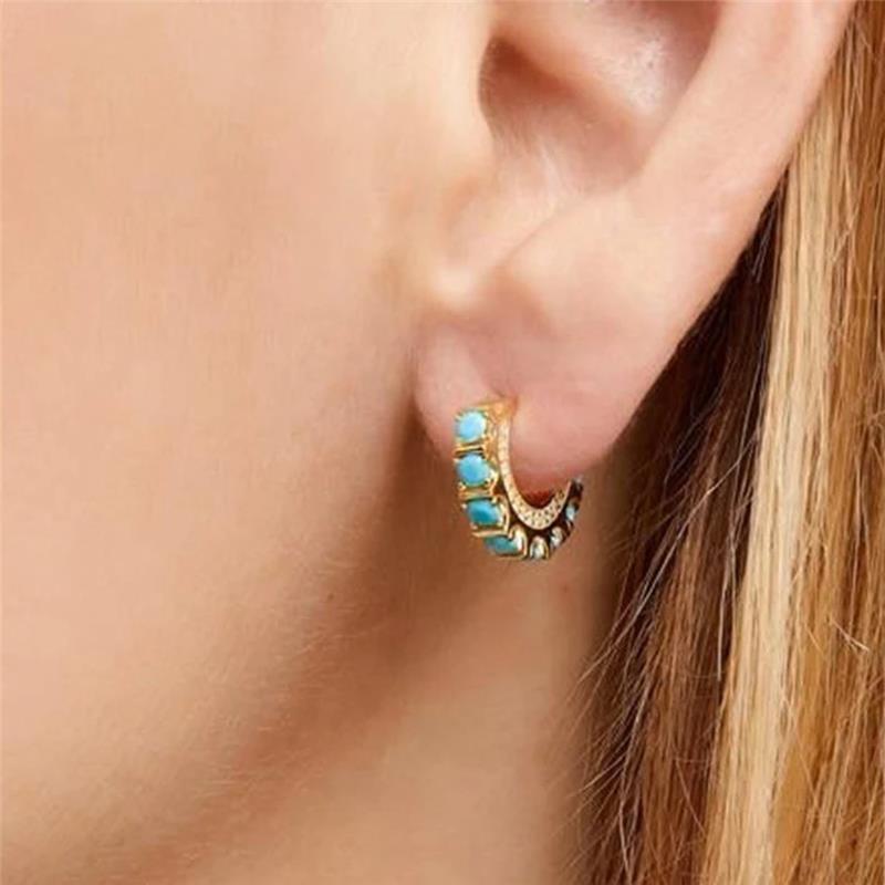 Spotlight Turquoise Mini Hoop Earrings
