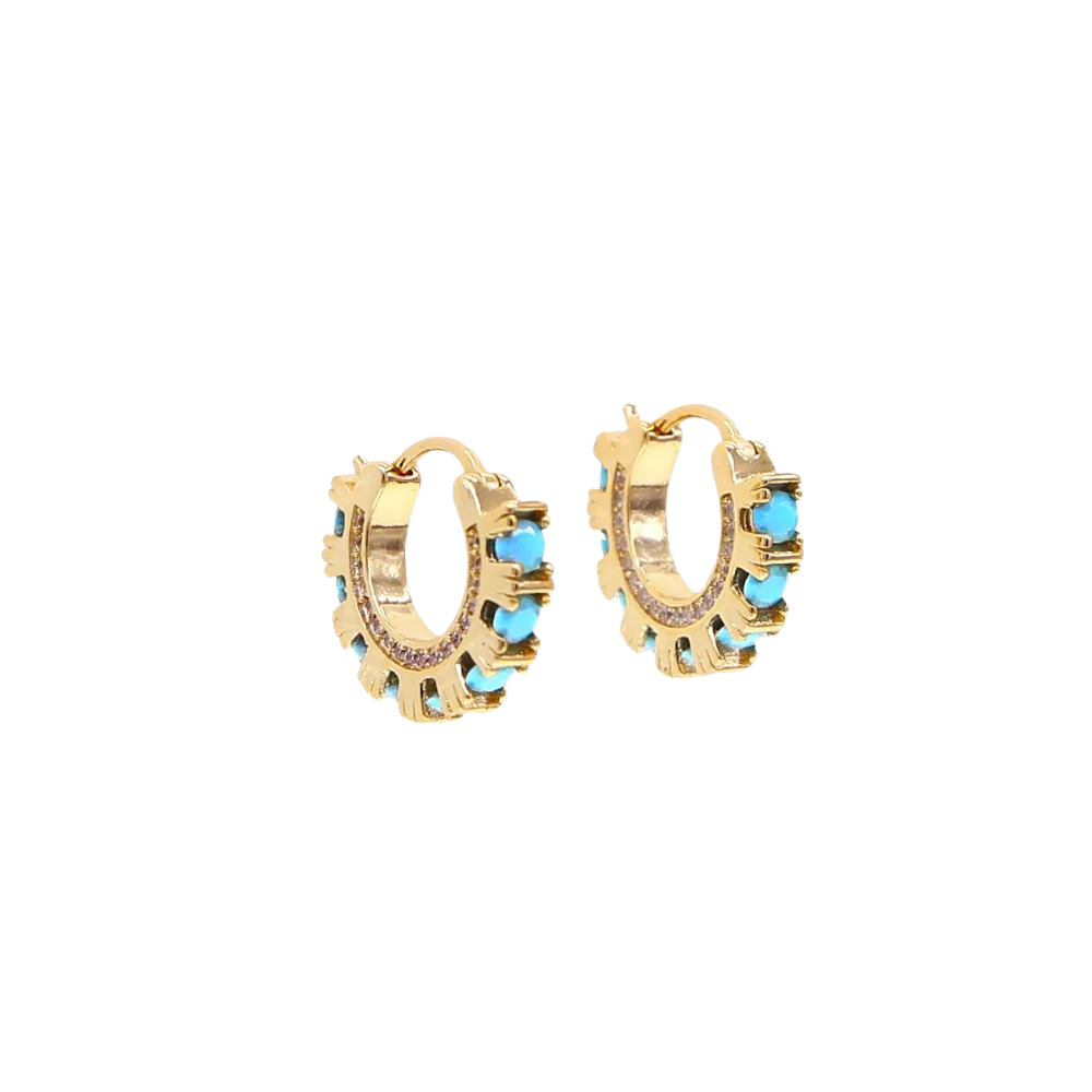 Spotlight Turquoise Mini Hoop Earrings