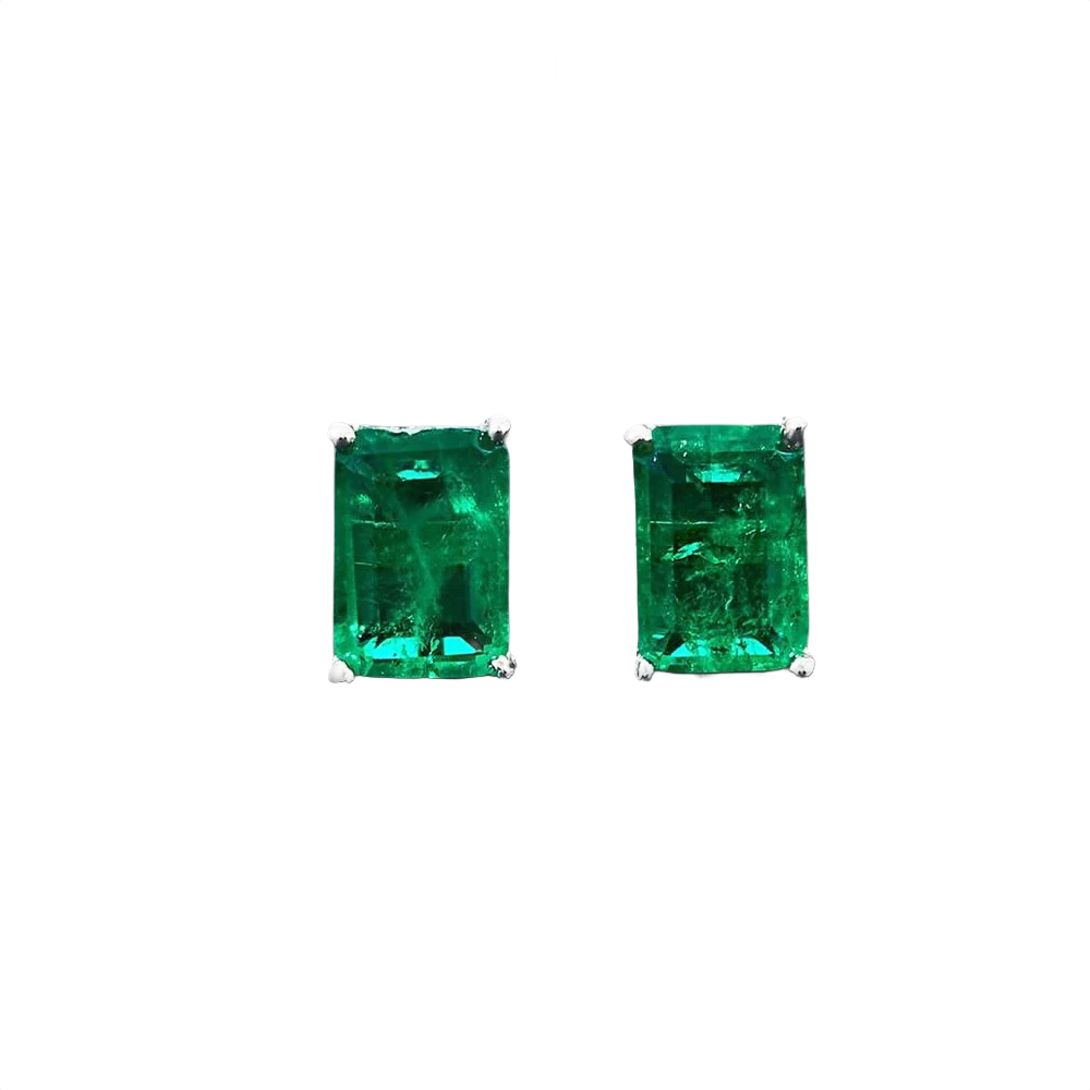 Taranto Green Diamond Stud Earrings