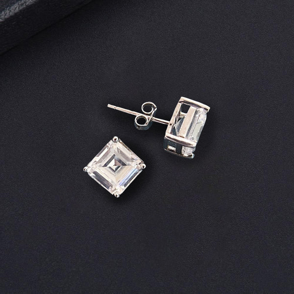 Bologna Square Silver Stud Earrings - £96