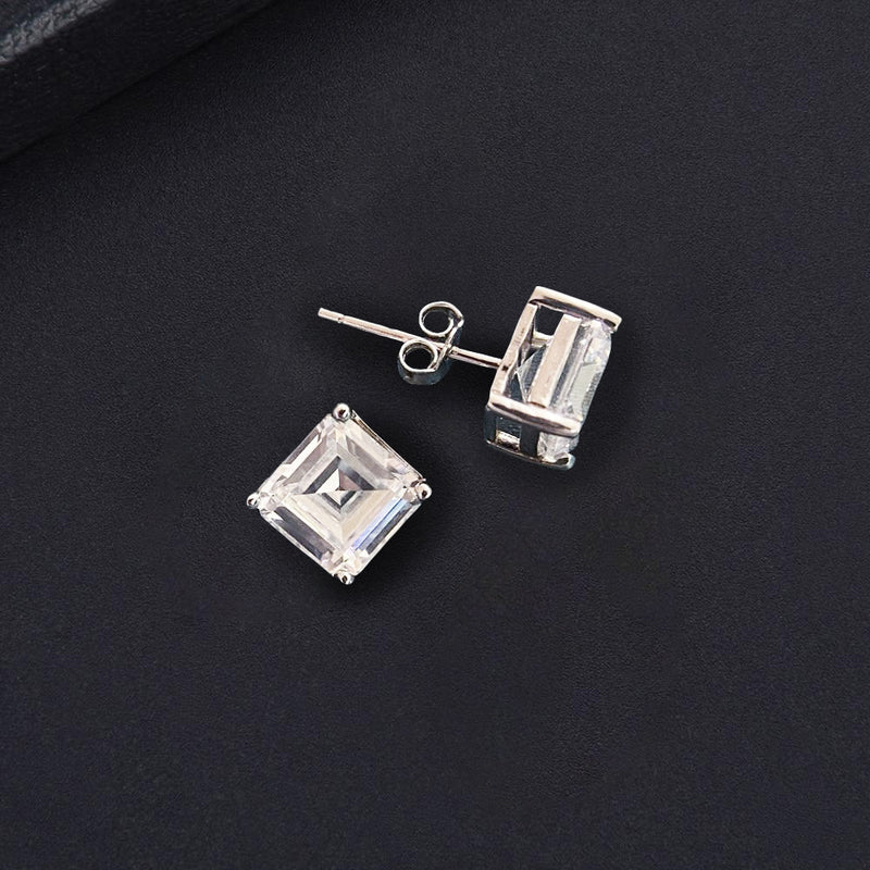 Bologna Square Silver Stud Earrings - £96