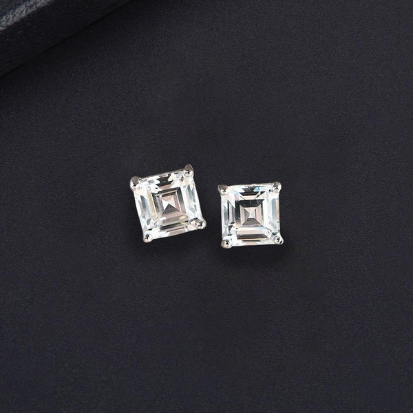 Bologna Square Silver Stud Earrings - £96