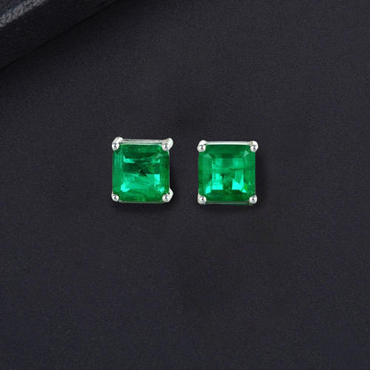 Carpi Green Square Diamond Stud Earrings - £111