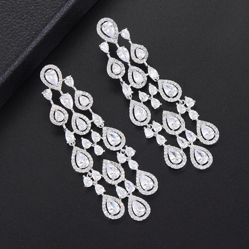 Chandelier Pear Drop Earrings - £149