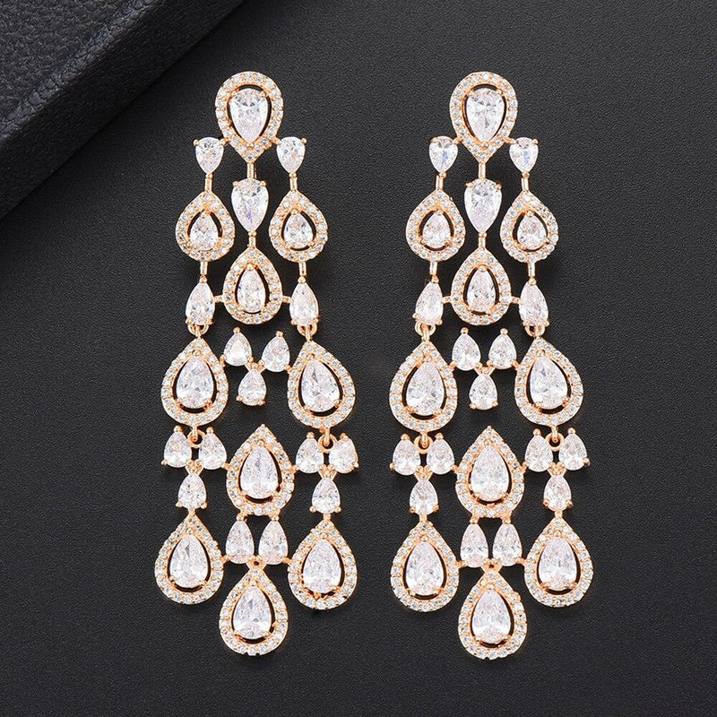 Chandelier Pear Drop Earrings - £149