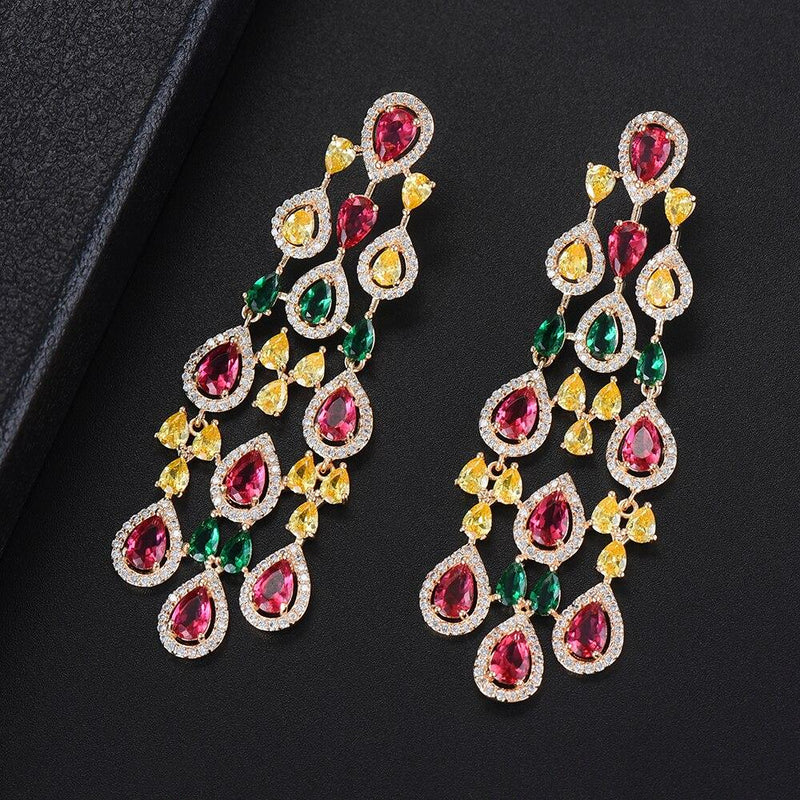 Chandelier Pear Drop Summer Colorful Earrings