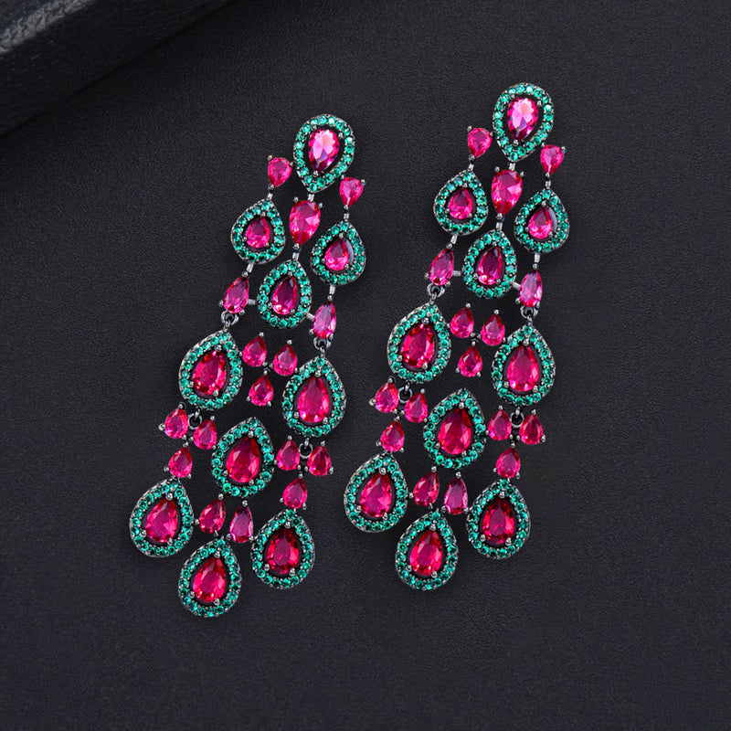 Chandelier Pear Drop Summer Colorful Earrings
