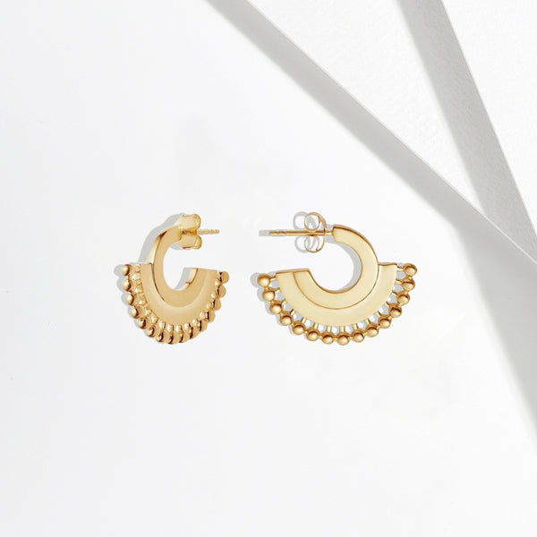 Crescent Gold Stud Earrings - £39