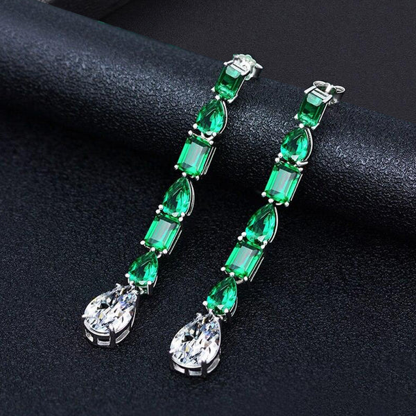 Dawn Green Single Drop Earrings - £296