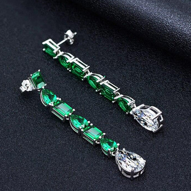 Dawn Green Single Drop Earrings - £296