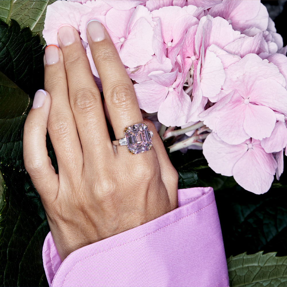 Perfect pink asscher cut DIVA ring