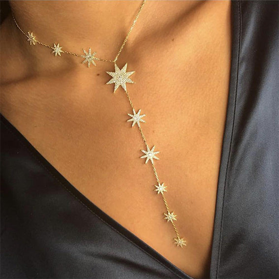 Gemini Star Drop Necklace