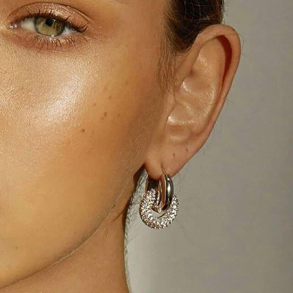 Geo Double Link Diamond Hoops - £129