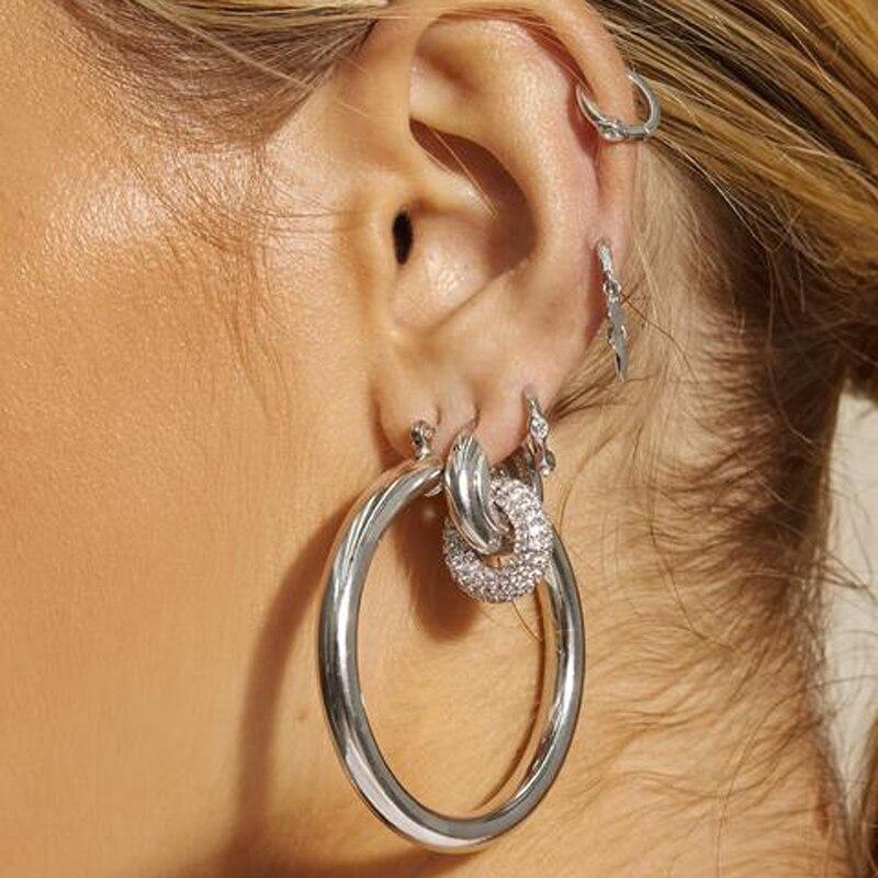 Geo Double Link Diamond Hoops - £129