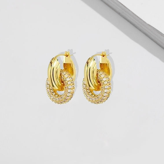 Geo Double Link Diamond Hoops - £129
